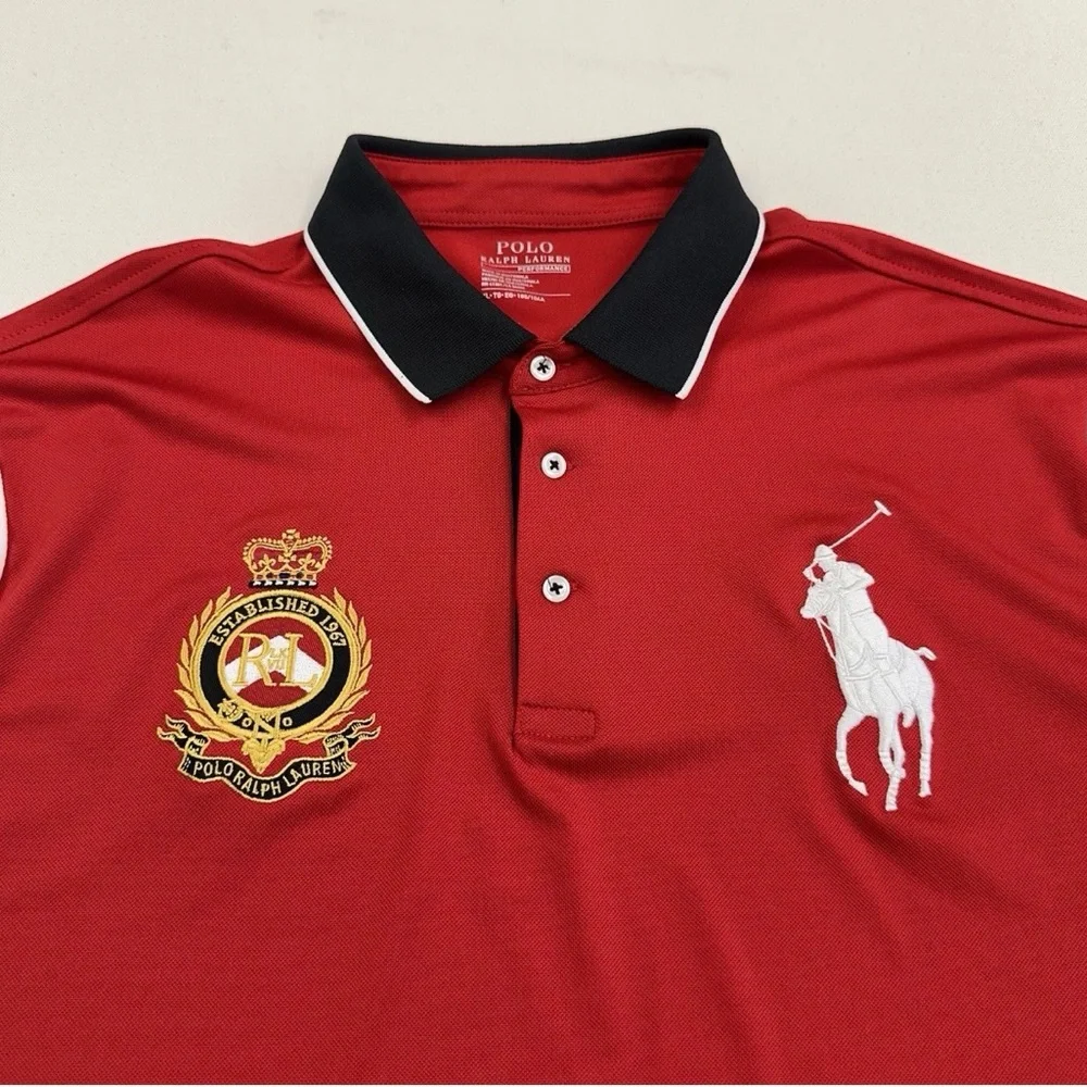 Polo by Ralph Lauren Red, Black, and White Polo Shirt - Picture 2 of 4